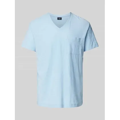 Zdjęcie T-shirt z dekoltem w serek i kieszenią na piersi