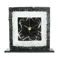Zdjęcie Kwadratowy zegar stołowy arabeska w kolorze czarnym
