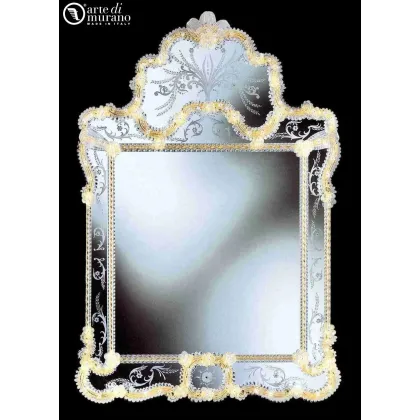 Zdjęcie Szykowne lustro ścienne w stylu weneckim ze szkła Murano