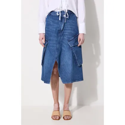 Zdjęcie JW Anderson spódnica jeansowa Cargo Pocket Midi Skirt kolor granatowy midi rozkloszowana DK0021.PG1560.800