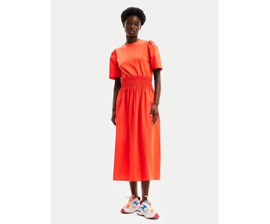obrazek 1 Desigual Sukienka letnia Omaha 24SWVW67 Pomarańczowy Loose Fit