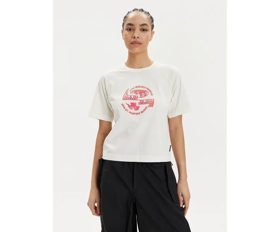 obrazek 1 Napapijri T-Shirt S-Aberdeen NP0A4HOI Écru Regular Fit