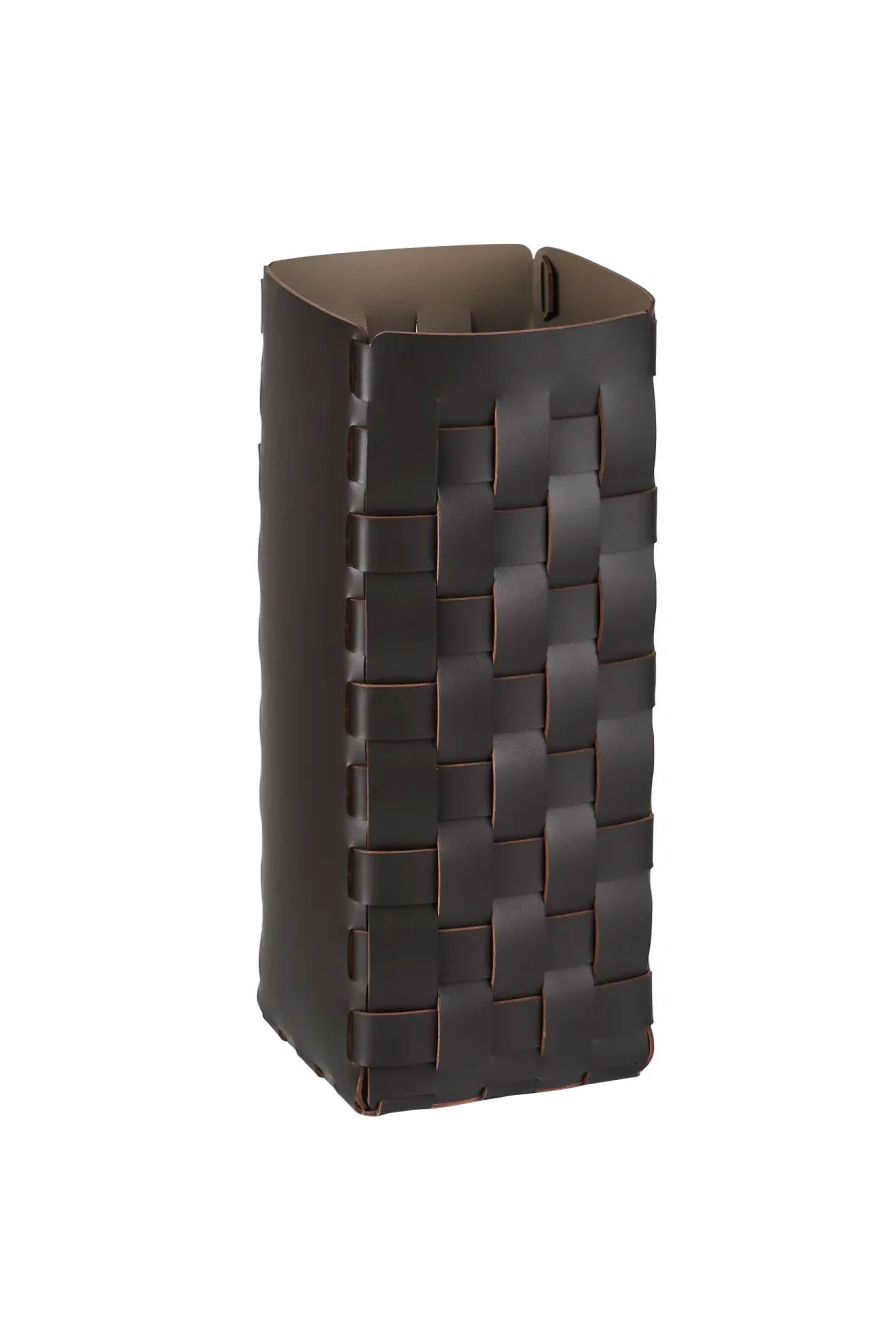 obrazek 1 Stylowy skórzany kosz na parasole 20x20xH51 cm w kolorze czekoladowym