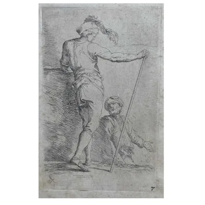 Picture A print of two male figures from the 18th century