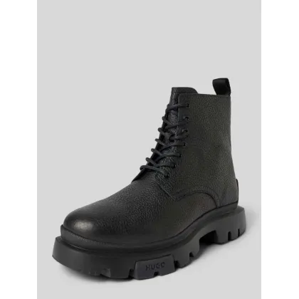 Zdjęcie Buty sznurowane ze skóry z detalami z logo model ‘Fabyan’