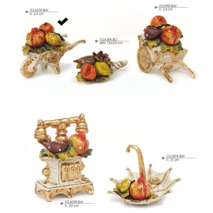 Picture Ceramic large wheelbarrow with fruit - Valle d'oro Patchi