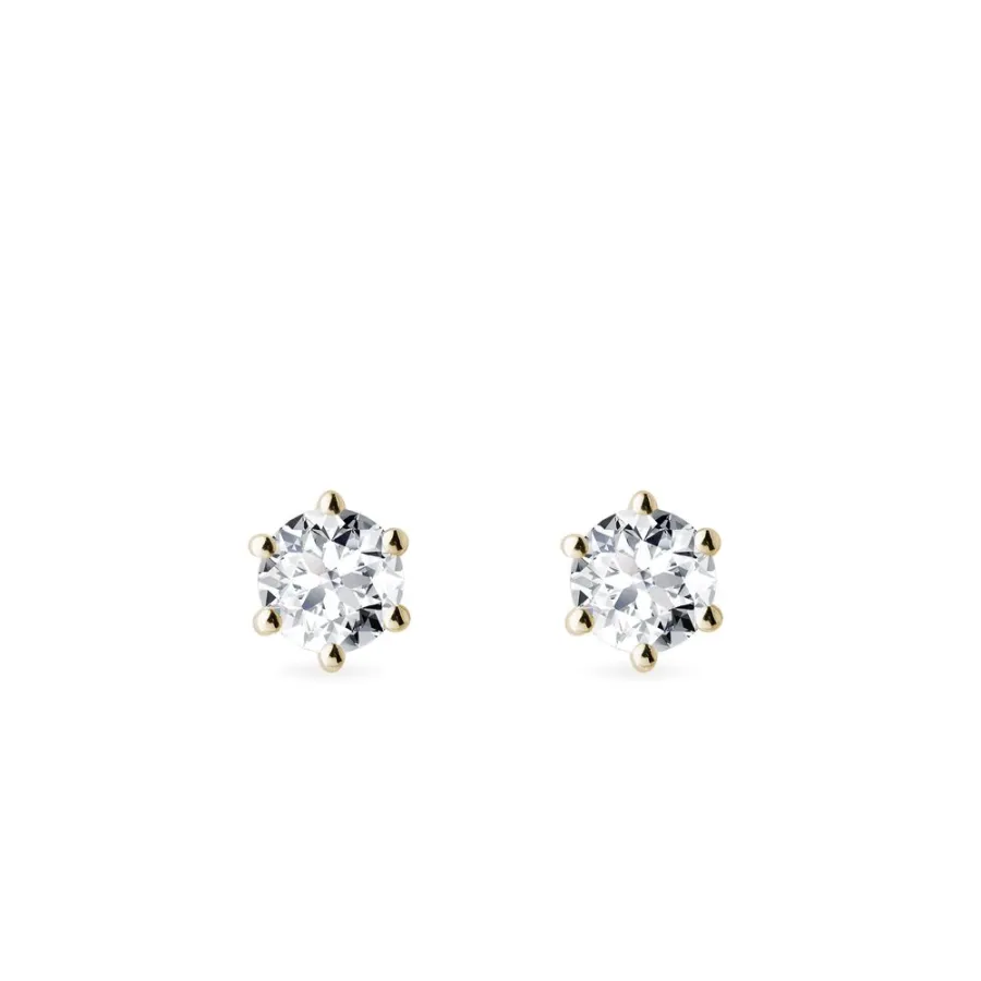 obrazek 1 Diamentowe kolczyki o średnicy 3,4 mm w żółtym złocie KLENOTA