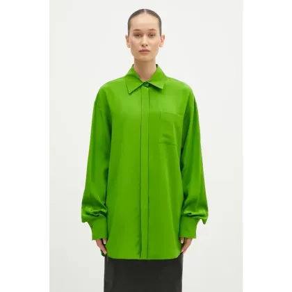 Zdjęcie Sportmax koszula jedwabna Tonale kolor zielony relaxed z kołnierzykiem klasycznym 2422196012600