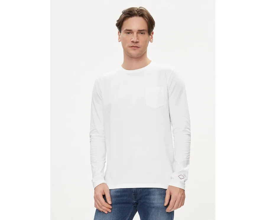 obrazek 1 Replay Longsleeve M6653.000.23352P Biały Regular Fit REPLAY