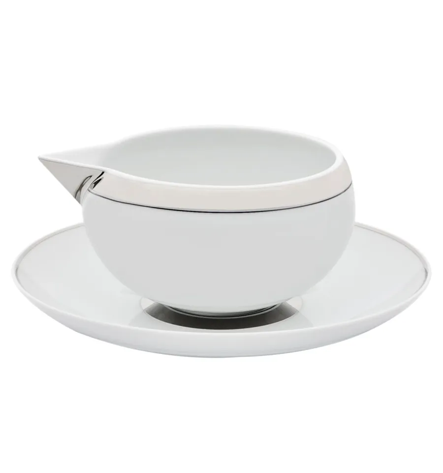 obrazek 1 Porcelanowa sosjerka z podstawką z wyjątkowej kolekcji Domo Platinium - Vista Alegre