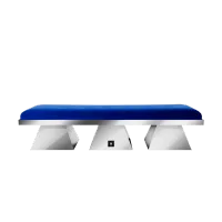 Picture Beautiful minimalist bench upholstered in velvet