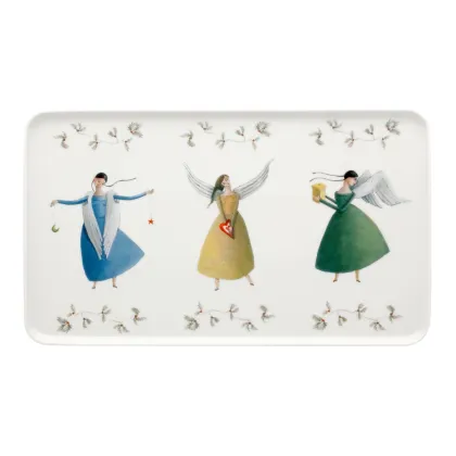 Picture Medium plate made of porcelain with a depiction of angels - Vista Alegre