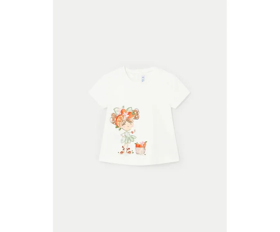 obrazek 1 Mayoral T-Shirt 01014 Écru Regular Fit