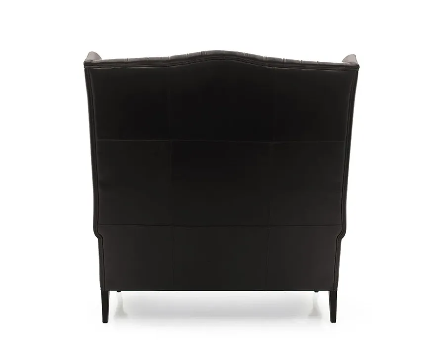 obrazek 4 Elegancka skórzana sofa z wysokim pikowanym oparciem - Sevensedie