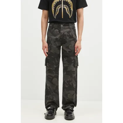 Zdjęcie Alpha Industries spodnie bawełniane Jet Pant Camo kolor czarny proste 101212C