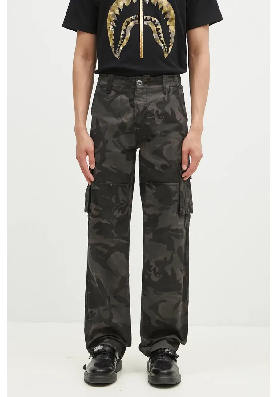 obrazek 1 Alpha Industries spodnie bawełniane Jet Pant Camo kolor czarny proste 101212C