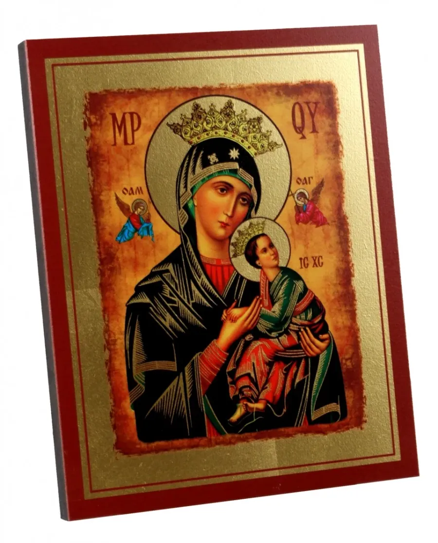obrazek 2 Elegancka Ikona Złocona Matka Boska Nieustającej Pomocy 25x31 cm