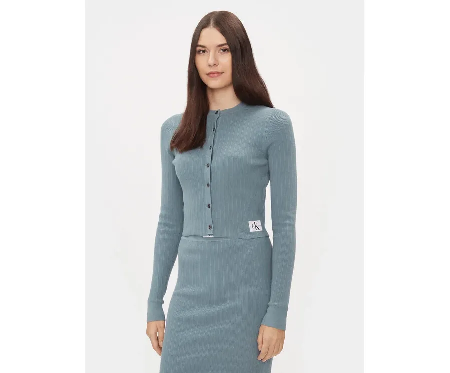 obrazek 1 Calvin Klein Jeans Kardigan Variegated J20J222629 Niebieski Slim Fit