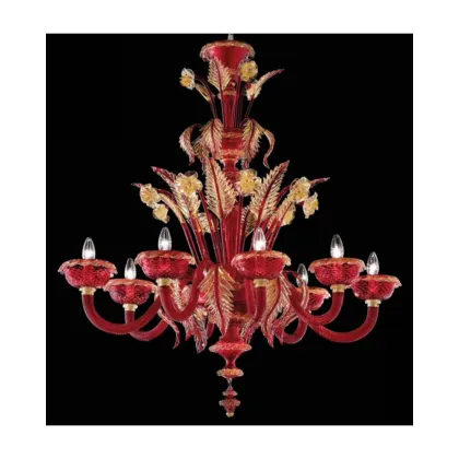 Zdjęcie Bogato zdobiony żyrandol Lehar ze szkła murano