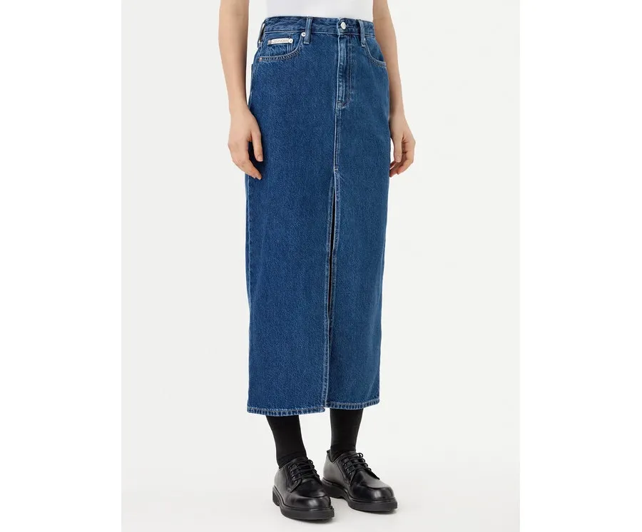 obrazek 1 Calvin Klein Jeans Spódnica jeansowa J20J224531 Granatowy Straight Fit