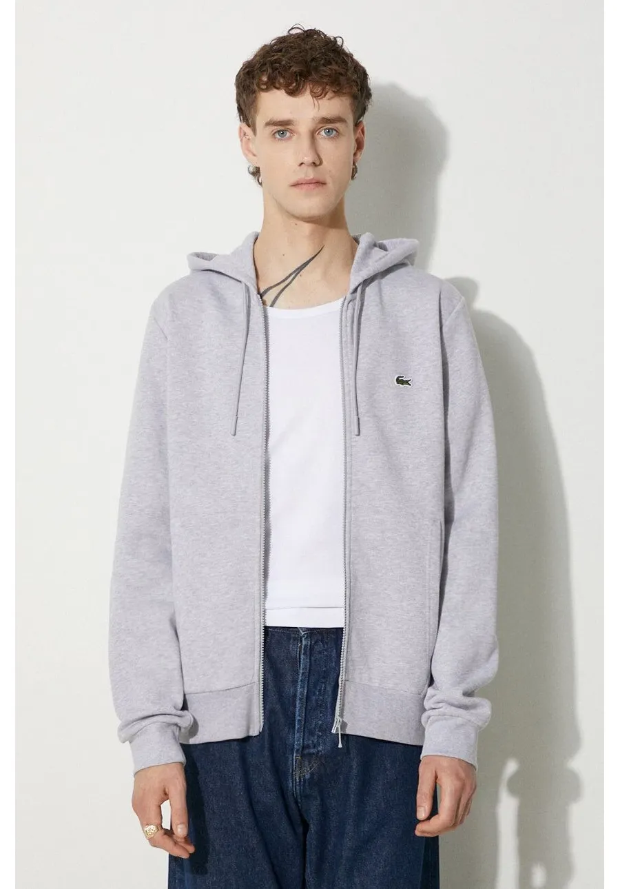 obrazek 1 Lacoste bluza męska kolor szary z kapturem gładka