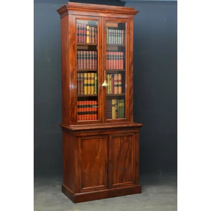 Zdjęcie Regał na książki w wiktoriańskim stylu, z mahoniu - antyk
