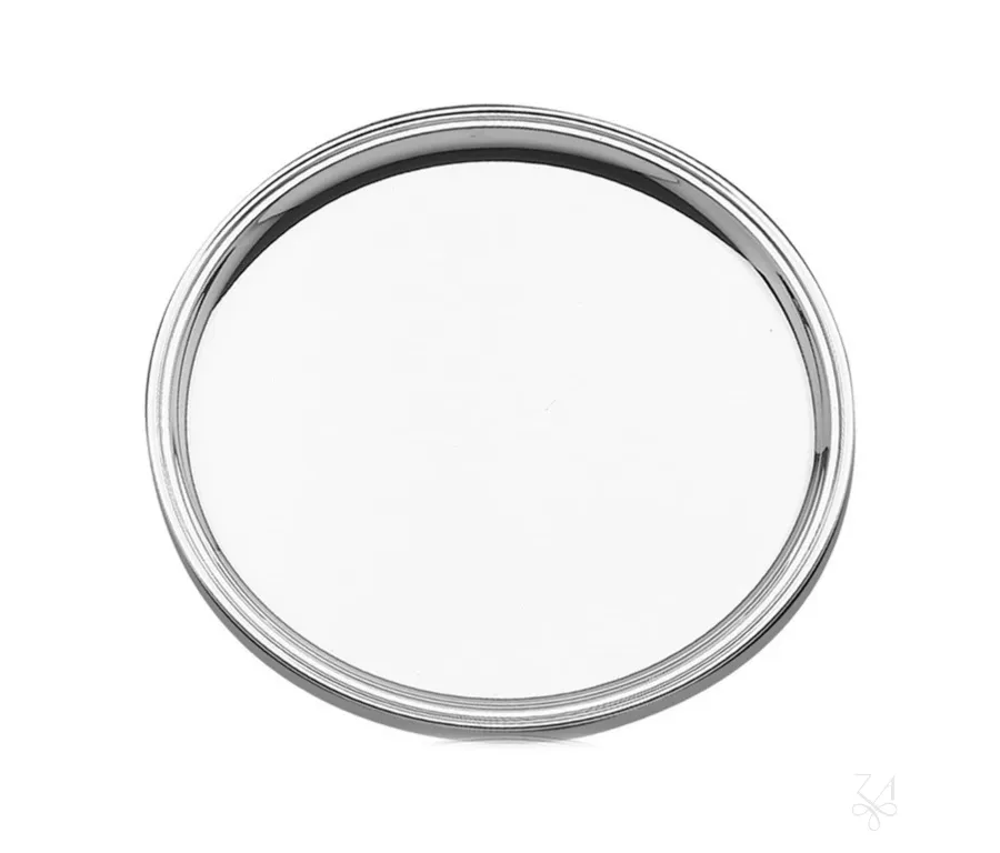 obrazek 1 Okrągły srebrny talerz na ciasto Inglese o klasycznym wzorze - Zaramella Argenti