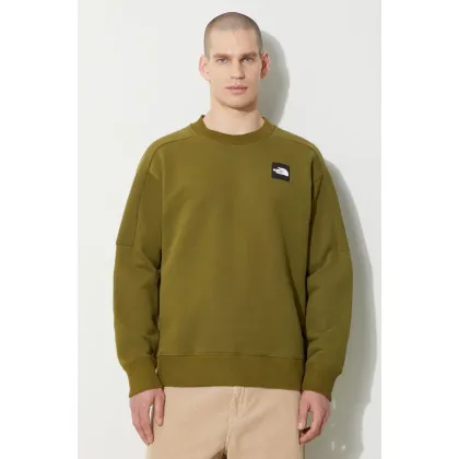 Zdjęcie The North Face bluza bawełniana U The 489 Crew męska kolor zielony z aplikacją NF0A87D8PIB1
