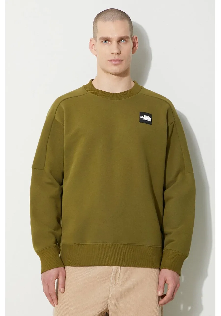 obrazek 1 The North Face bluza bawełniana U The 489 Crew męska kolor zielony z aplikacją NF0A87D8PIB1