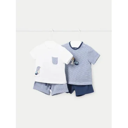 Zdjęcie Mayoral Komplet 2 t-shirtów i spodenek 1626 Niebieski Regular Fit