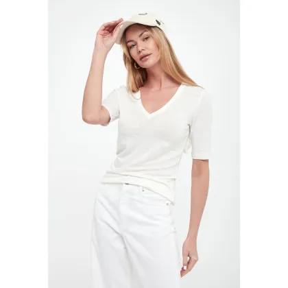 Zdjęcie T-shirt damski lniany Opzione WEEKEND MAX MARA Weekend Max Mara