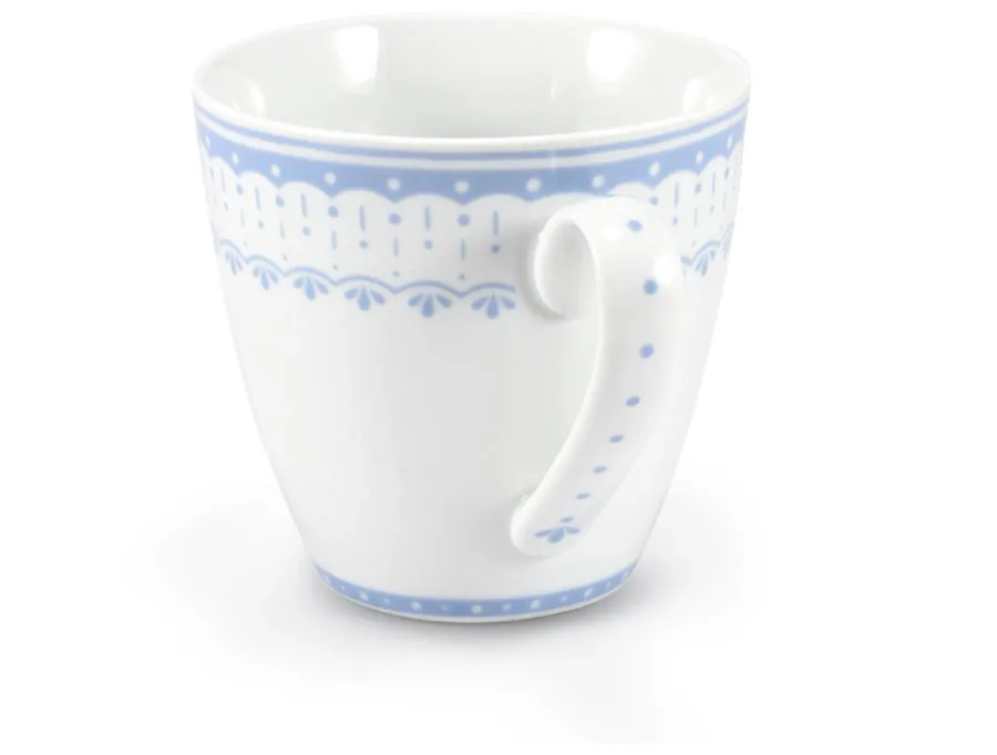 obrazek 2 Stylowy kubek z porcelany zdobiony oryginalnym jasnoniebieskim motywem – wariant 3 – Leander