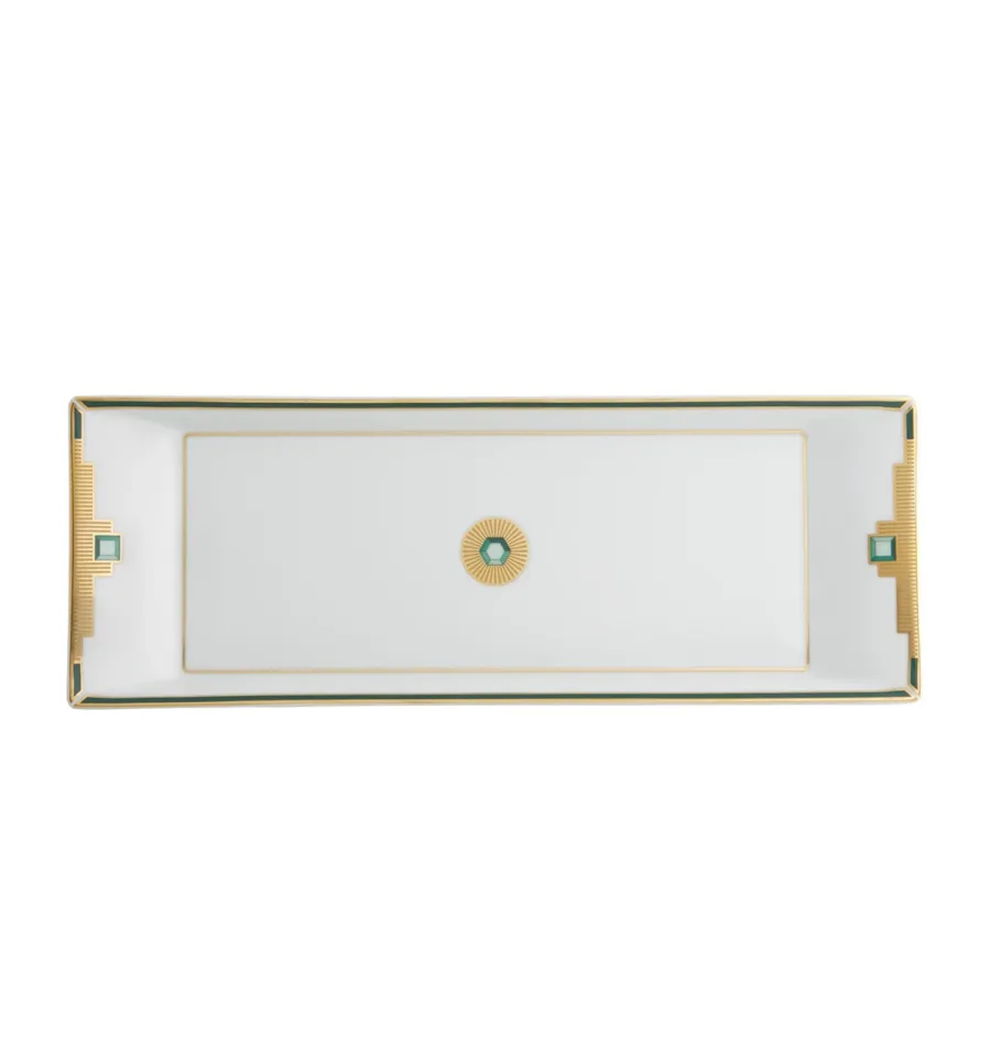 obrazek 1 Taca na przekąski z porcelany z kolekcji Emerald inspirowanej stylem Art Deco - Vista Alegre