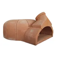Zdjęcie Włoski piec do pizzy z atestowanej terakoty ogniotrwałej z kominem: średnica 200 mm – waga 340 kg - Goti Terrecotte