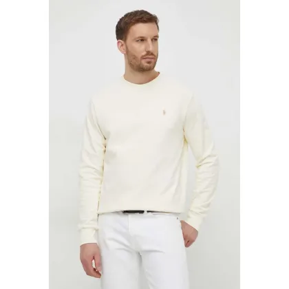 Zdjęcie Polo Ralph Lauren bluza bawełniana męska kolor beżowy gładka