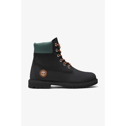 Zdjęcie Timberland botki zamszowe Cupsole A5M8C damskie kolor czarny na płaskim obcasie