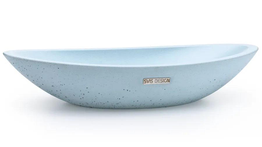 obrazek 1 Luksusowa umywalka 60 cm ORION BASIC – bardzo jasny kobaltowy, bez dekoru, lakier matowy