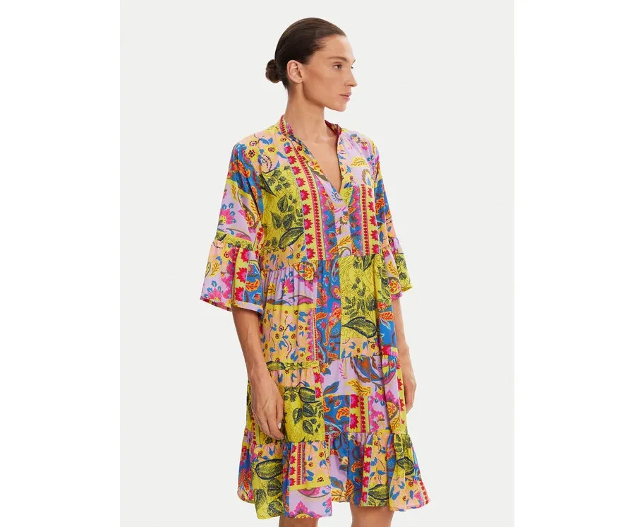 obrazek 1 Iconique Sukienka letnia IC25-124 Kolorowy Relaxed Fit