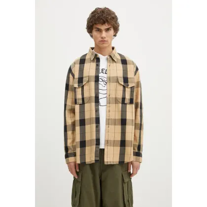 Zdjęcie Filson koszula bawełniana Vintage Alaskan Guide Shirt męska kolor beżowy relaxed z kołnierzykiem klasycznym FMCAM0013