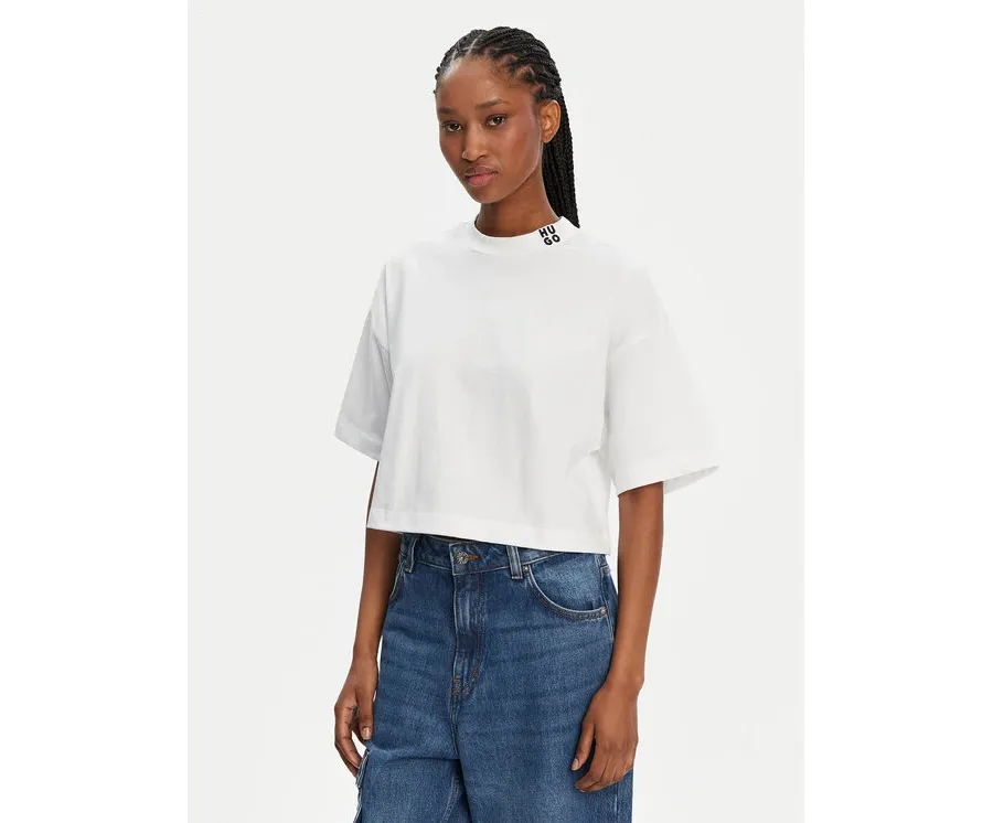 obrazek 1 HUGO T-Shirt Damelody 50520187 Biały Relaxed Fit