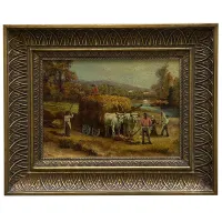 Picture Oil painting on wood depicting a rural scene - Pietro Colonna
