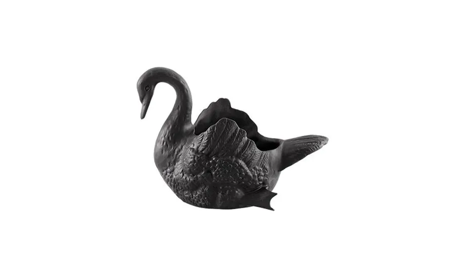 obrazek 3 Dekoracyjna rzeźba łabędzia z porcelany