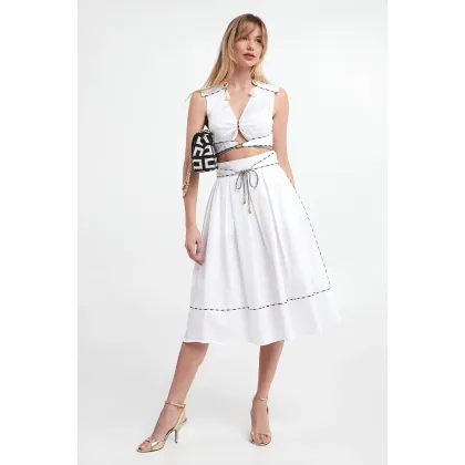 Zdjęcie Spódnica popelinowa ELISABETTA FRANCHI Elisabetta Franchi