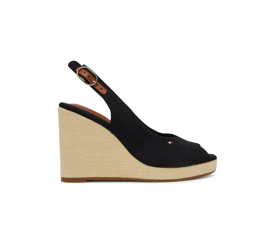 obrazek 1 Tommy Hilfiger Espadryle Flag High Wedge Espad Slingback FW0FW08597 Czarny