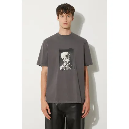 Zdjęcie STAMPD t-shirt bawełniany Skeleton Garment Dye Relaxed Tee V2 męski kolor szary wzorzysty SLA-M3247TE-DKG