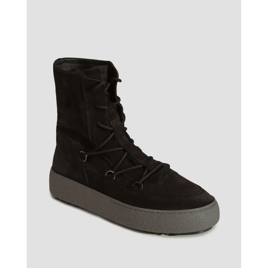 obrazek 1 Buty Zimowe Zamszowe Męskie Moon Boot Mtrack Lace Suede Czarne