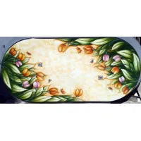 Picture A prestigious countertop made of volcanic stone decorated with a beautiful tulip motif - Ceramiche Valchida