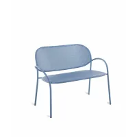Picture Stylish Les Arcs aluminum bench in blue for the garden and terrace