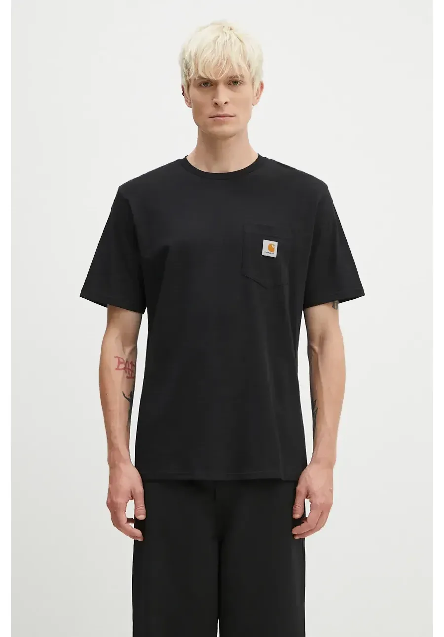 obrazek 1 Carhartt WIP t-shirt bawełniany kolor czarny gładki I030434.BLACK-BLACK