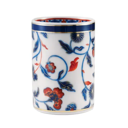 Picture Porcelain pencil holder with red and cobalt decorative elements - Vista Alegre